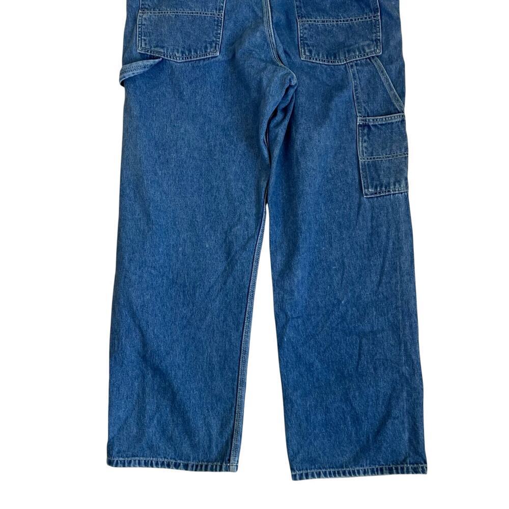 Oshkosh Mens Sz 38 Vintage Denim Carpenter Bib Overalls Vestback Med Wash - Picture 10 of 16